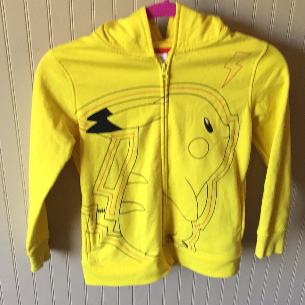 Pokémon jacket yellow hooded size small‎